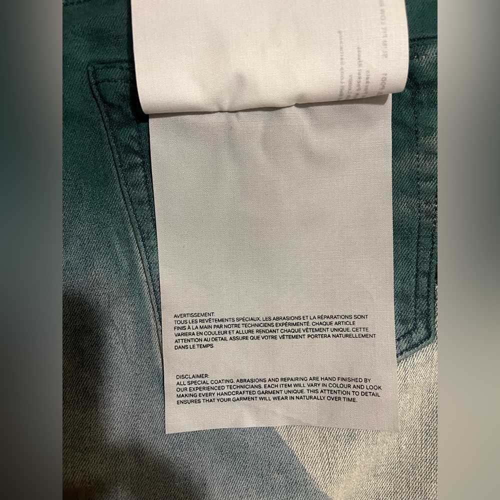 Purple brand coated diagonal light indigo/multicolor Men's Jeans with tags 30 - Picture 12 of 13